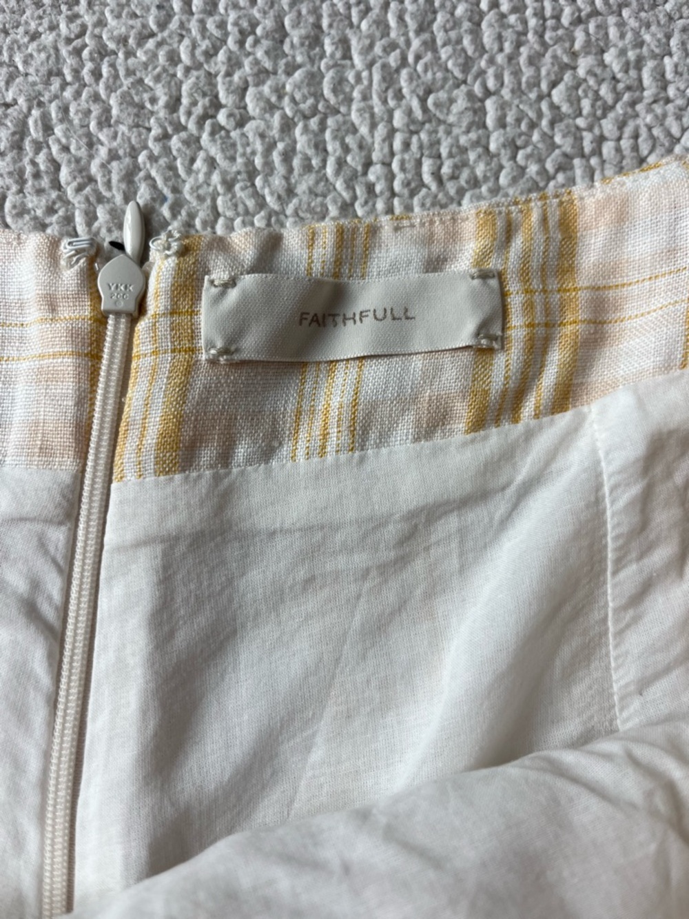 FAITHFULL 100% LINEN YELLOW PLAID SHORTS WOMENS 8 - Picture 4 of 8